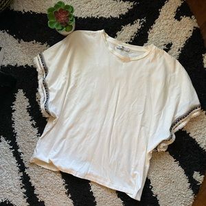 Zara White Short Sleeve Tee Small